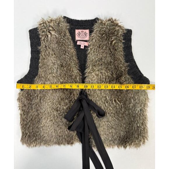 Vintage Y2K Juicy Couture Cashmere and Wool Faux Fur Sweater Vest Size M - Picture 7 of 8